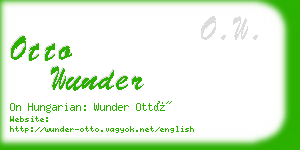 otto wunder business card